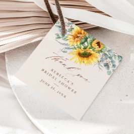 Rustieke Zonnebloem Bruidsdouche Bedankt Bedankjes Labels