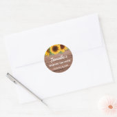 Rustieke Zonnebloem Bruidsdouche Ronde Sticker (Envelop)