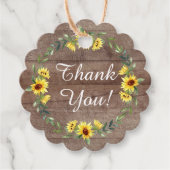 Rustieke zonnebloem bruidsshower cadeautag bedankjes labels (Voorkant)