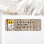 Rustieke zonnebloem bruiloft adresetiketten sunflw etiket (Insitu)