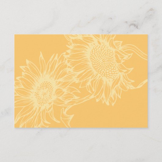 Rustieke Zonnebloem bruiloft details bijsluiter ka Informatiekaartje (Achterkant)