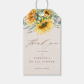 Rustieke zonnebloem bruiloft feest bedankje cadeau cadeaulabel (Voorkant)
