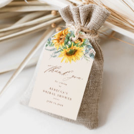 Rustieke zonnebloem bruiloft feest bedankje cadeau cadeaulabel