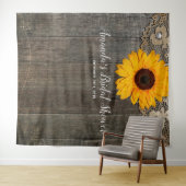 Rustieke Zonnebloem Bruiloft Feest Fotohokje Achte Wandkleed (In Situ (horizontaal))