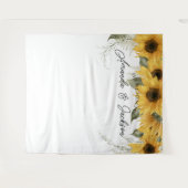 Rustieke Zonnebloem Bruiloft Fotocabine Achtergron Wandkleed (Voorkant (horizontaal))