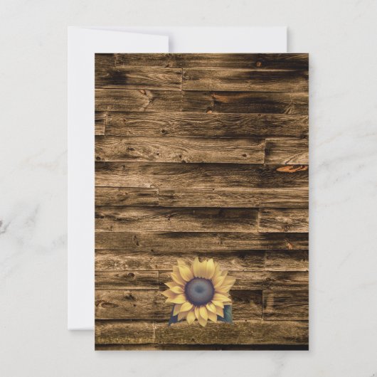 Rustieke zonnebloem bruiloft programma (Achterkant)