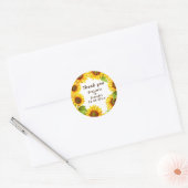 Rustieke Zonnebloem bruiloft  Ronde Sticker (Envelop)