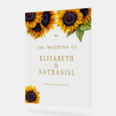 Rustieke zonnebloem bruiloft transparant welkomstb acryl bord (Hoek)