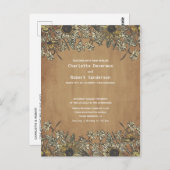 Rustieke Zonnebloem bruiloft uitnodiging met RSVP (Voorkant / Achterkant)