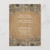 Rustieke Zonnebloem bruiloft uitnodiging met RSVP (Voorkant)