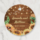 Rustieke zonnebloem bruiloft Verloving dank u Bedankjes Labels (Achterkant)