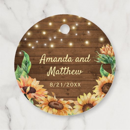 Rustieke zonnebloem bruiloft Verloving dank u Bedankjes Labels (Achterkant)