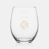 Rustieke Zonnebloem Bruiloft Wijnglas Zonder Voet (Achterkant)
