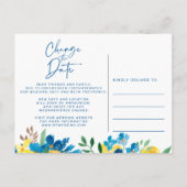 Rustieke zonnebloem bruiloft wijzigen van de datum aankondigingskaart (Achterkant)