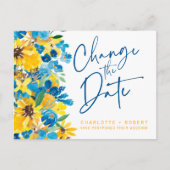 Rustieke zonnebloem bruiloft wijzigen van de datum aankondigingskaart (Voorkant)