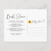 Rustieke Zonnebloem Bruiloftsdouche Uitnodiging Briefkaart (Achterkant)