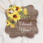 Rustieke zonnebloem bruiloftsshower cadeautag bedankjes labels (Voorkant)