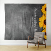 Rustieke zonnebloem bruiloftsshower foto achtergro wandkleed (In Situ (horizontaal))