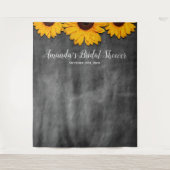 Rustieke zonnebloem bruiloftsshower foto achtergro wandkleed (Voorkant)