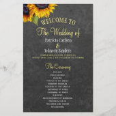 Rustieke zonnebloem BUDGET trouwprogramma (Voorkant)