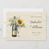 Rustieke Zonnebloem Champagne Bewaar de Datum Kaar Save The Date (Voorkant)