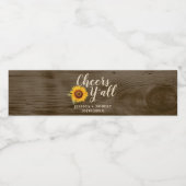 Rustieke Zonnebloem Cheers Y'all Water Bottle Labe Waterfles Etiket (Enkel label)