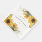 rustieke zonnebloem, country herfst bruiloft servet (Hoek)