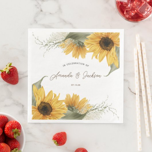 rustieke zonnebloem, country herfst bruiloft servet (Insitu)