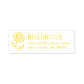 Rustieke Zonnebloem Custom Familienaam Retouradres Zelfinktende Stempel (Design)