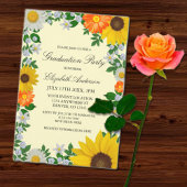 Rustieke Zonnebloem Daisy Floral Afstuderen Kaart