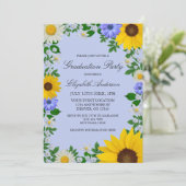 Rustieke Zonnebloem Daisy Floral Afstuderen Kaart (Staand voorkant)