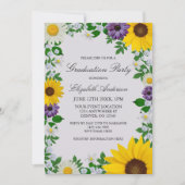 Rustieke Zonnebloem Daisy Floral Afstuderen Kaart (Voorkant)