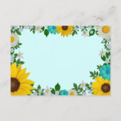 Rustieke zonnebloem Daisy Floral Informatiekaartje (Achterkant)