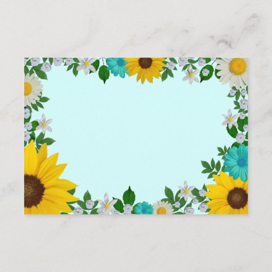 Rustieke zonnebloem Daisy Floral Informatiekaartje (Achterkant)