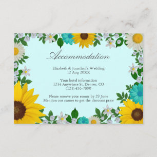 Rustieke zonnebloem Daisy Floral Informatiekaartje