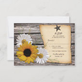 Rustieke Zonnebloem Daisy Wedding Reply Kaart (Voorkant)