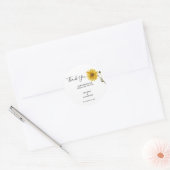 Rustieke zonnebloem Dank u land bruiloft Ronde Sticker (Envelop)
