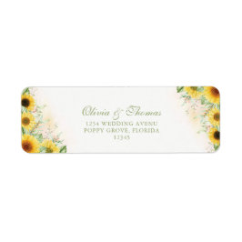 Rustieke Zonnebloem Delight Retouradreslabel Etiket