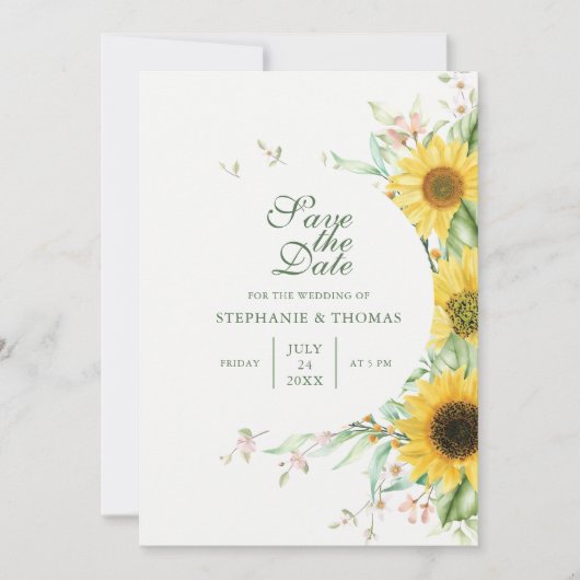 Rustieke Zonnebloem Delight Save The Date Kaart (Voorkant)