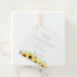 Rustieke Zonnebloem Delight Trouw Welkom Gift Tag Bedankjes Labels