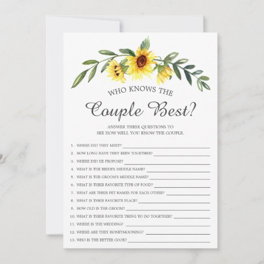 Rustieke zonnebloem die het beste spel van het paa kaart (Voorkant)