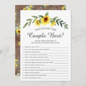 Rustieke zonnebloem die het beste spel van het paa kaart (Voorkant / Achterkant)