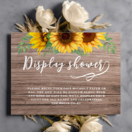 Rustieke Zonnebloem Display Douche Vrijgezellenfee Informatiekaartje