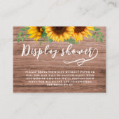 Rustieke Zonnebloem Display Douche Vrijgezellenfee Informatiekaartje (Voorkant)
