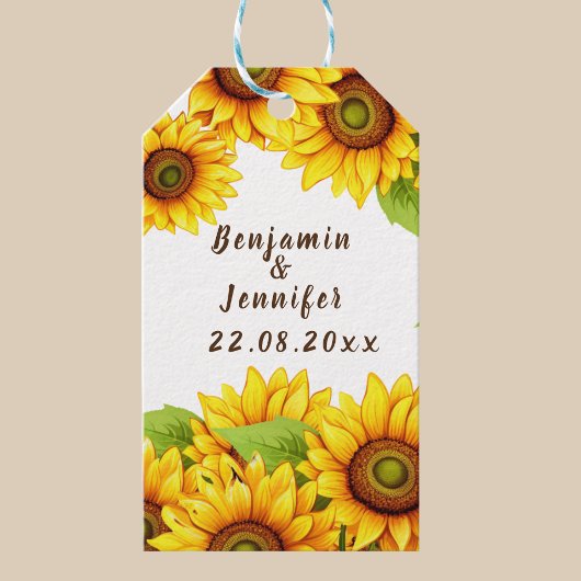 Rustieke Zonnebloem Douche Wedding Favoriet Cadeaulabel