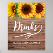 Rustieke Zonnebloem Drinken Vrijgezellenfeest teke Poster (Voorkant)