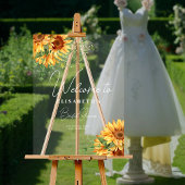 Rustieke zonnebloem elegante bruidssalon welkom acryl bord