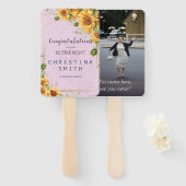 Rustieke Zonnebloem Elegante Zomer Pensioen Party Handwaaier (Voorkant en achterkant)