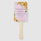 Rustieke Zonnebloem Elegante Zomer Pensioen Party Handwaaier (Voorkant)