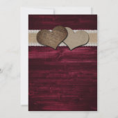 Rustieke Zonnebloem en Bourgondische bruiloft uitn Kaart (Achterkant)